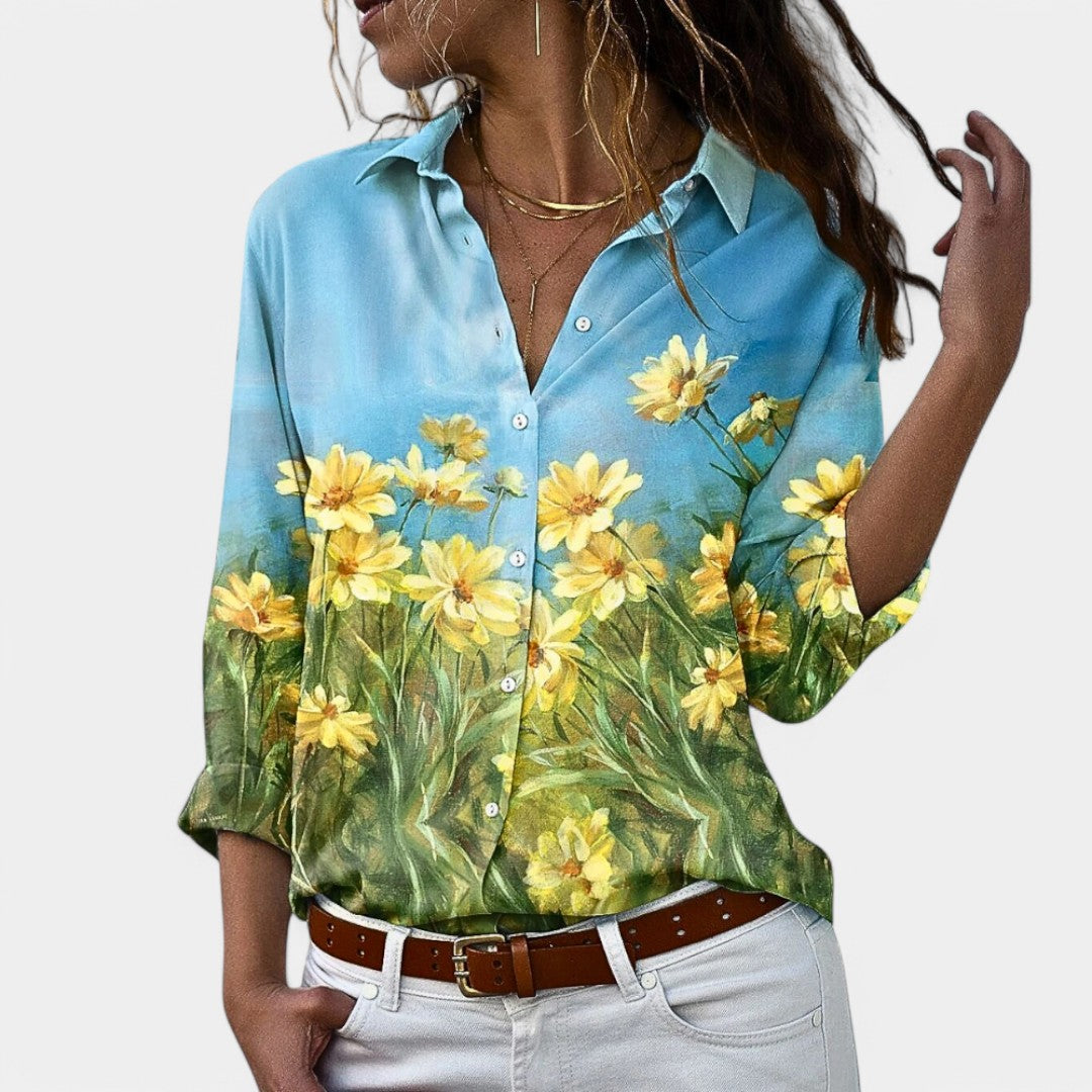 Tess | Bluzka damska z długim rękawem i eleganckim wzorem