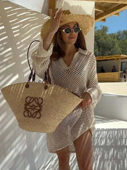 Chic Hollow-Out Beach Mini Dress™ My Store