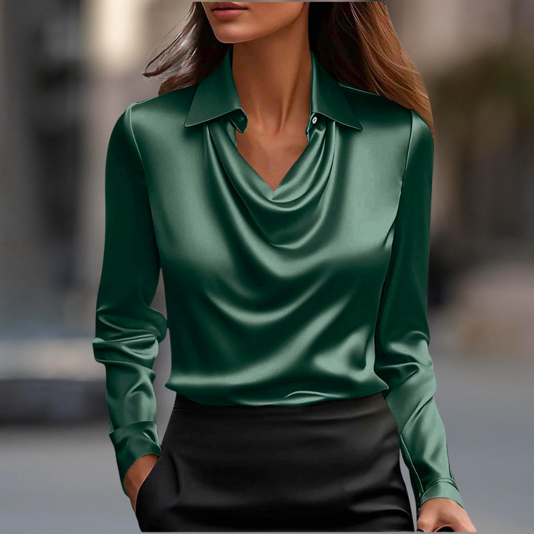 Milano Grace Satin Drape Blouse