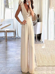 Jumpsuit With Waterfall Neckline