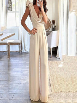 Jumpsuit With Waterfall Neckline