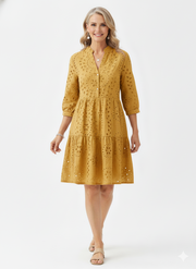 Zanzea Serene Hollow-Out Holiday Dress