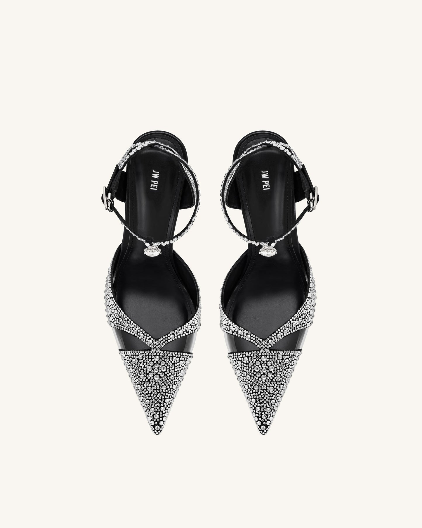 Haidi Artificial Crystal Pumps - Black Davin Luxe