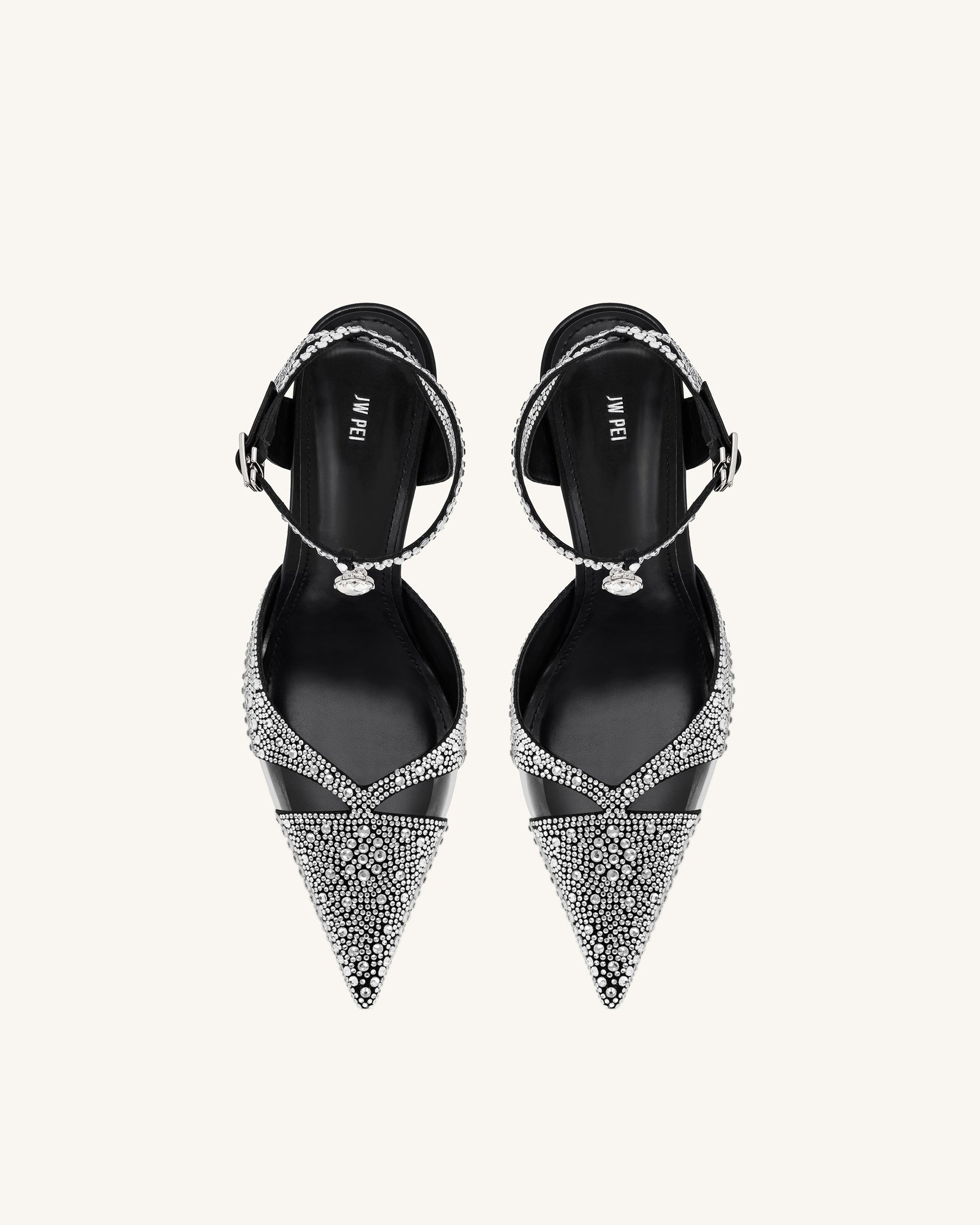 Haidi Artificial Crystal Pumps - Black Davin Luxe
