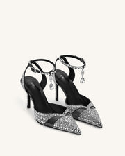 Haidi Artificial Crystal Pumps - Black Davin Luxe