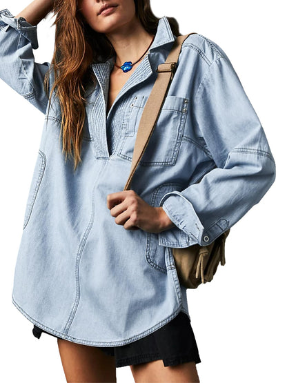Davin™ Denim V-Neck Shirt