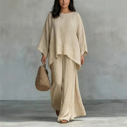 Cristina | Two-piece set with long sleeves and wide pants