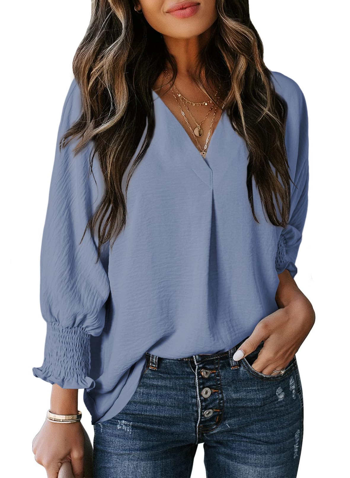 Relaxed Fit V-Neck Top