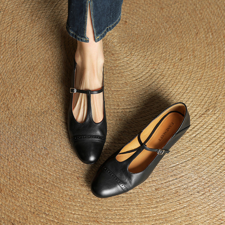 Miska Genuine Leather Flats