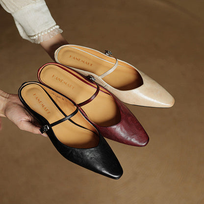 Thea Genuine Leather Mules