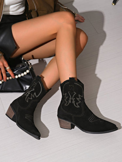 Daphne™ Western Cowboy Ankle Boots Davin Luxe