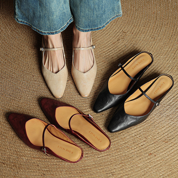 Thea Genuine Leather Mules