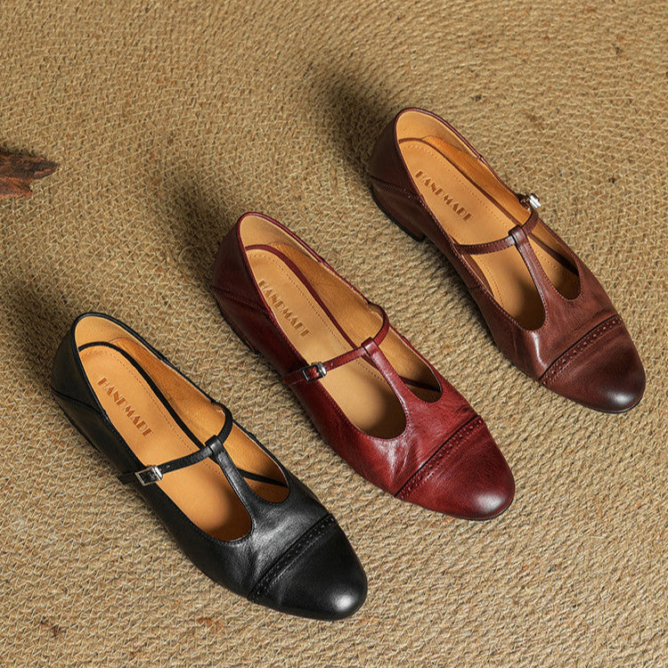 Miska Genuine Leather Flats
