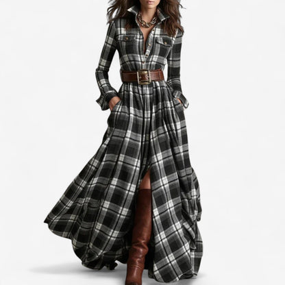 Barbara™ | Timeless Checkered Maxi Dress