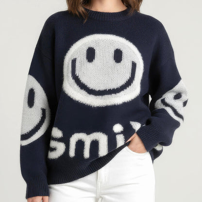 Oversized Fuzzy Smile Sweater