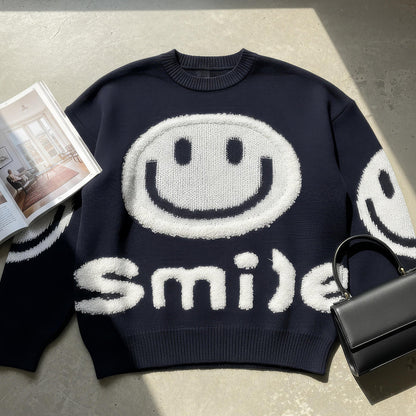 Oversized Fuzzy Smile Sweater