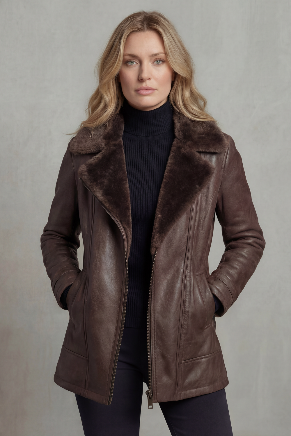 Ravella Shearling Luxe Leather Jacket