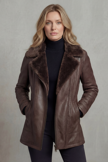Ravella Shearling Luxe Leather Jacket