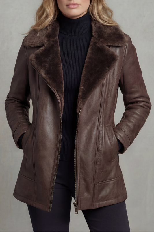 Ravella Shearling Luxe Leather Jacket