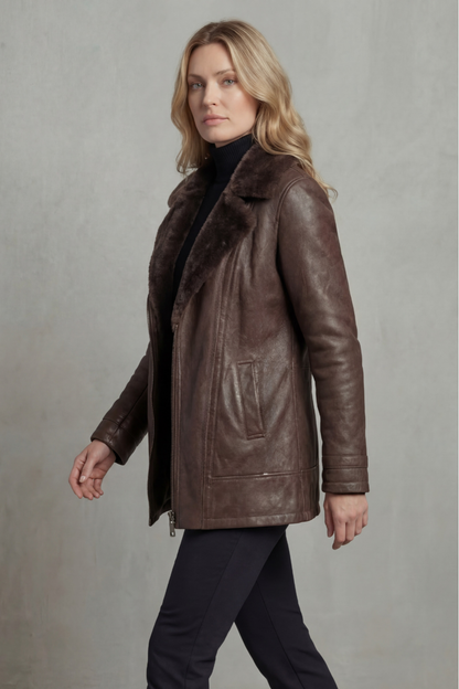 Ravella Shearling Luxe Leather Jacket