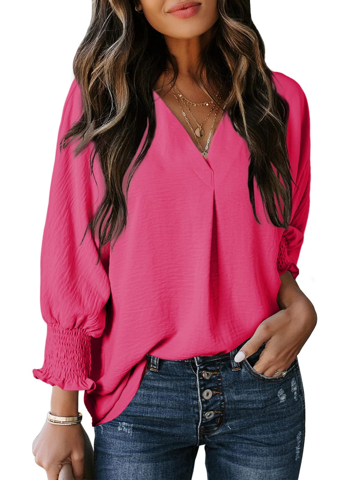 Relaxed Fit V-Neck Top