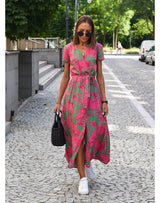 Elegant Dress with a V-Neckline and Tummy Coverage