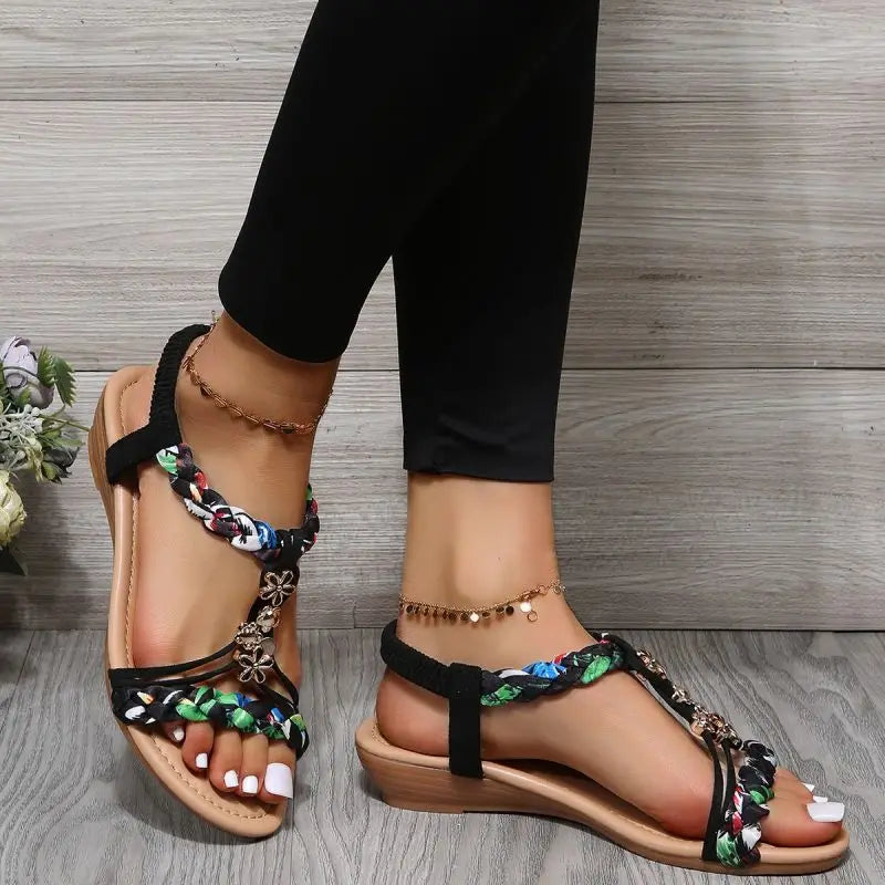 Nerelia - Braided Flat Sandals