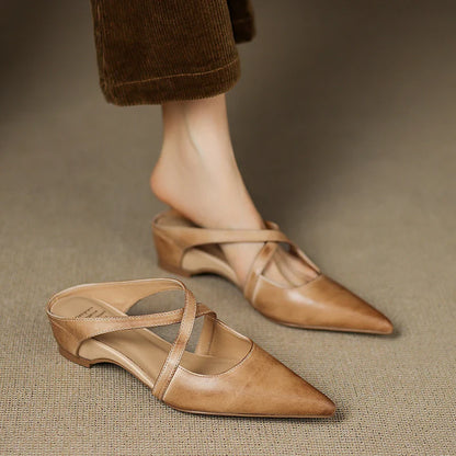 Helene Genuine Leather Mules