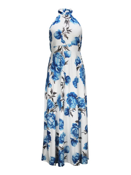 Blue Blossom Backless Maxi