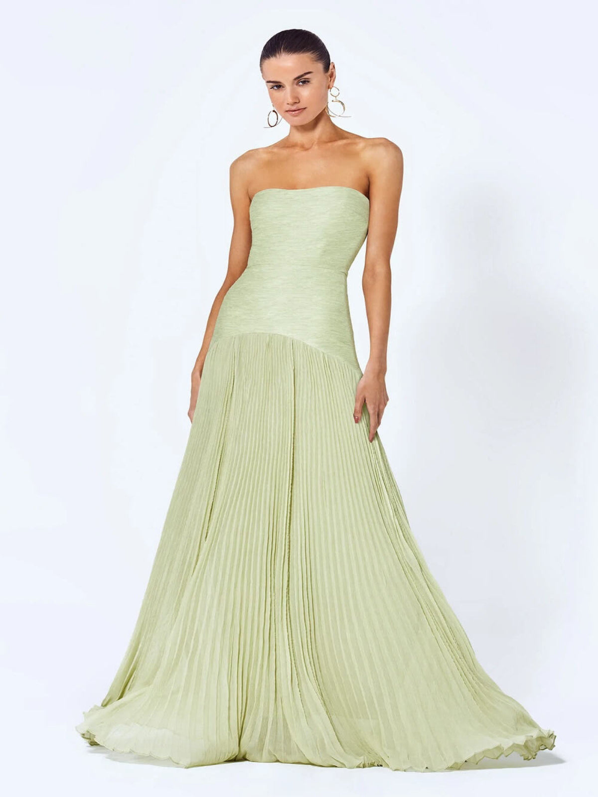 Flowy Green Long Dress GLIZM