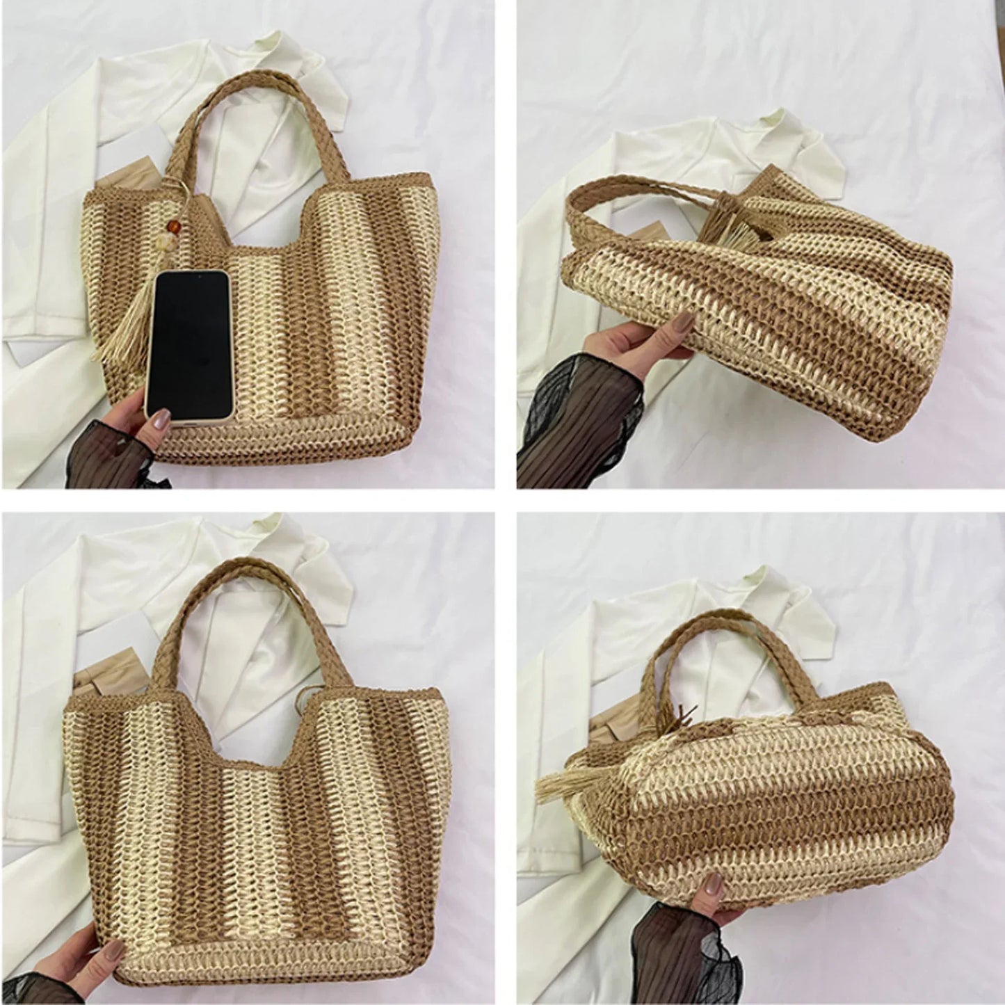 Leisure Straw Woven Carrier Bag