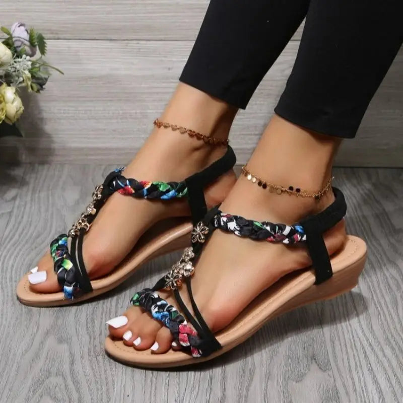 Nerelia - Braided Flat Sandals