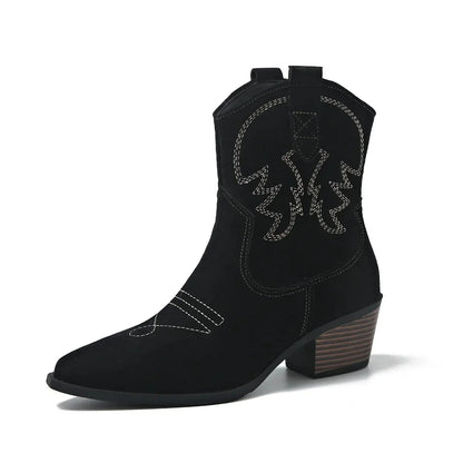 Daphne™ Western Cowboy Ankle Boots Davin Luxe