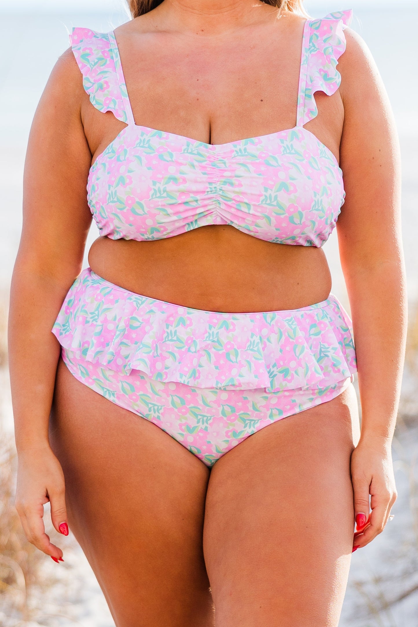 Sugar Sands Swim Top, Pink Floral