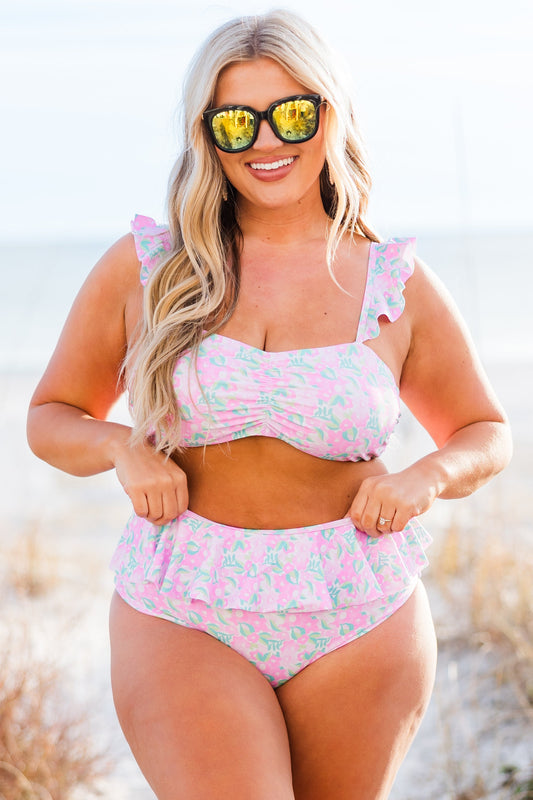 Sugar Sands Swim Top, Pink Floral