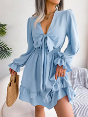 Summer Dresses V-neck Long Sleeve My Store
