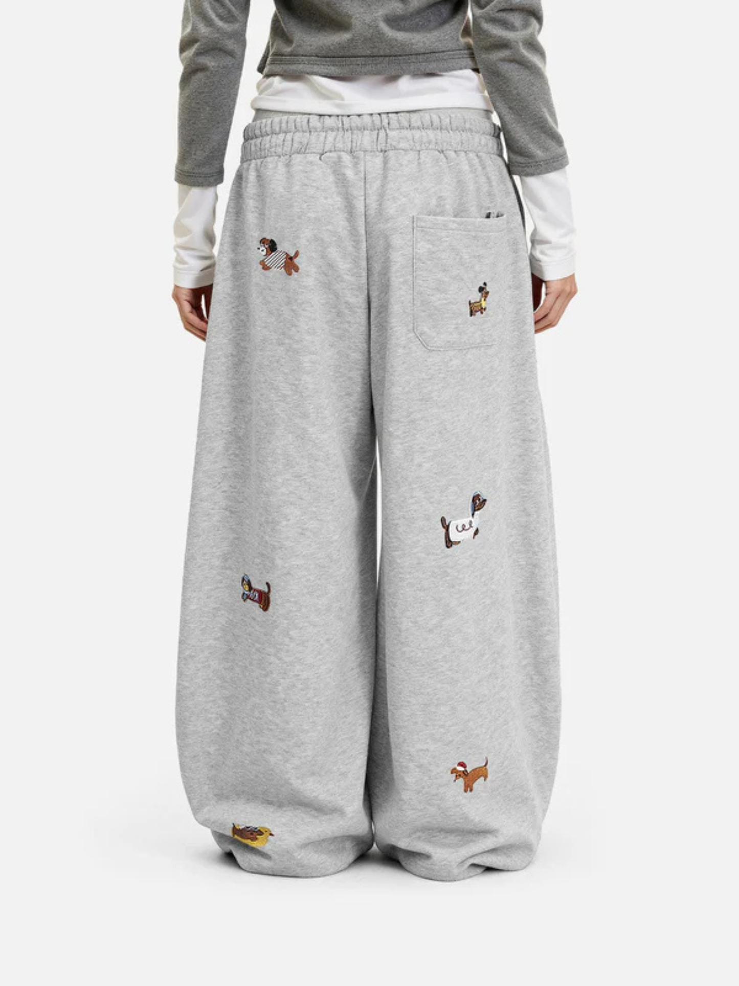 Amalfi® Embroidered Pup Barrel Sweatpants
