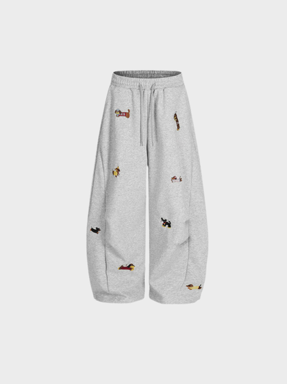 Amalfi® Embroidered Pup Barrel Sweatpants