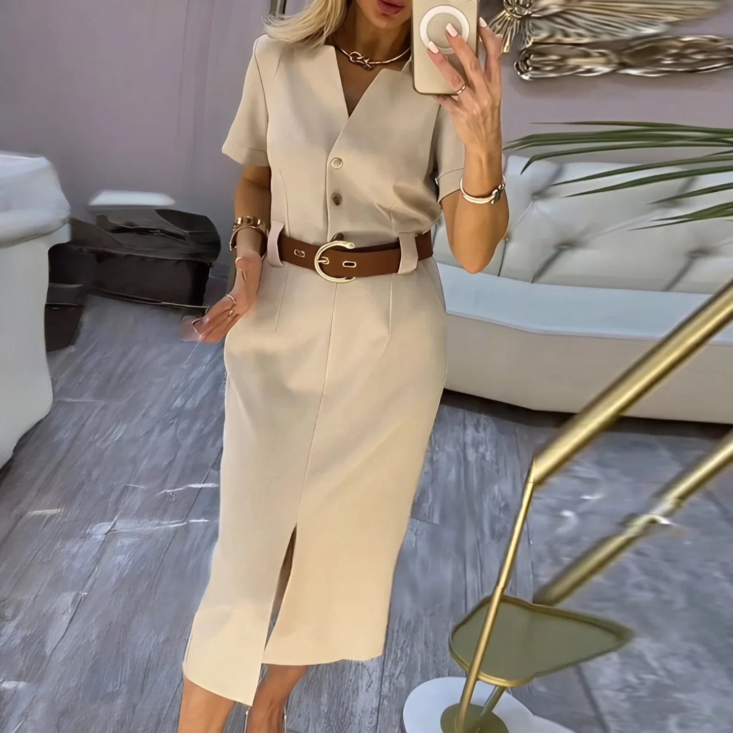 Maite™ Front Slit Midi Dress