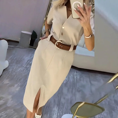 Maite™ Front Slit Midi Dress