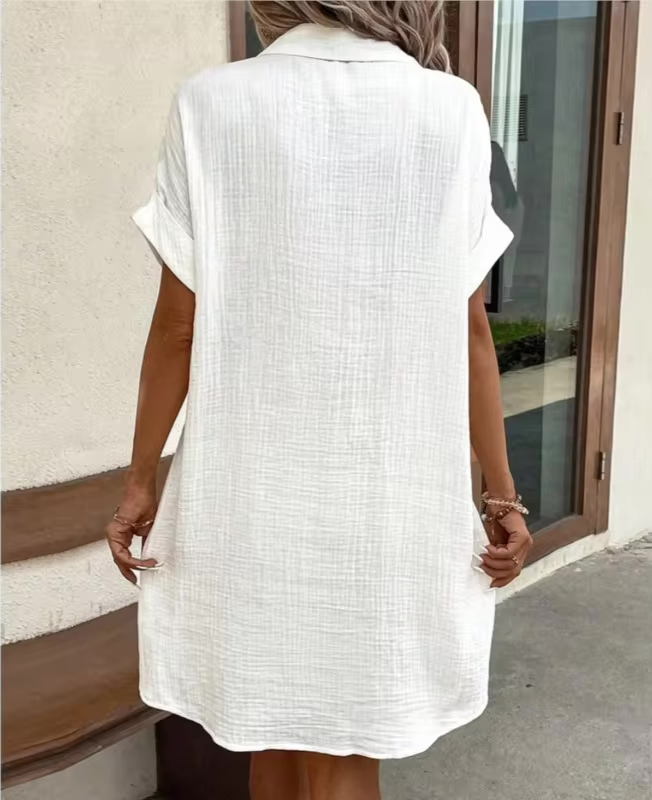 Monaco Button-Front Polo Shirt Dress