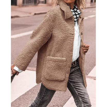 Cozy Button-Up Coat Davin lUXE