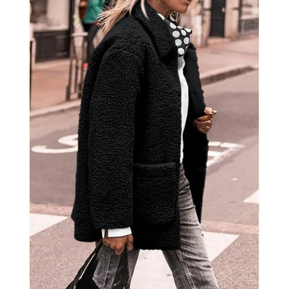 Cozy Button-Up Coat Davin lUXE