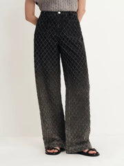 Natalie Gradient Straight Jeans in Crochet Denim Davin Luxe