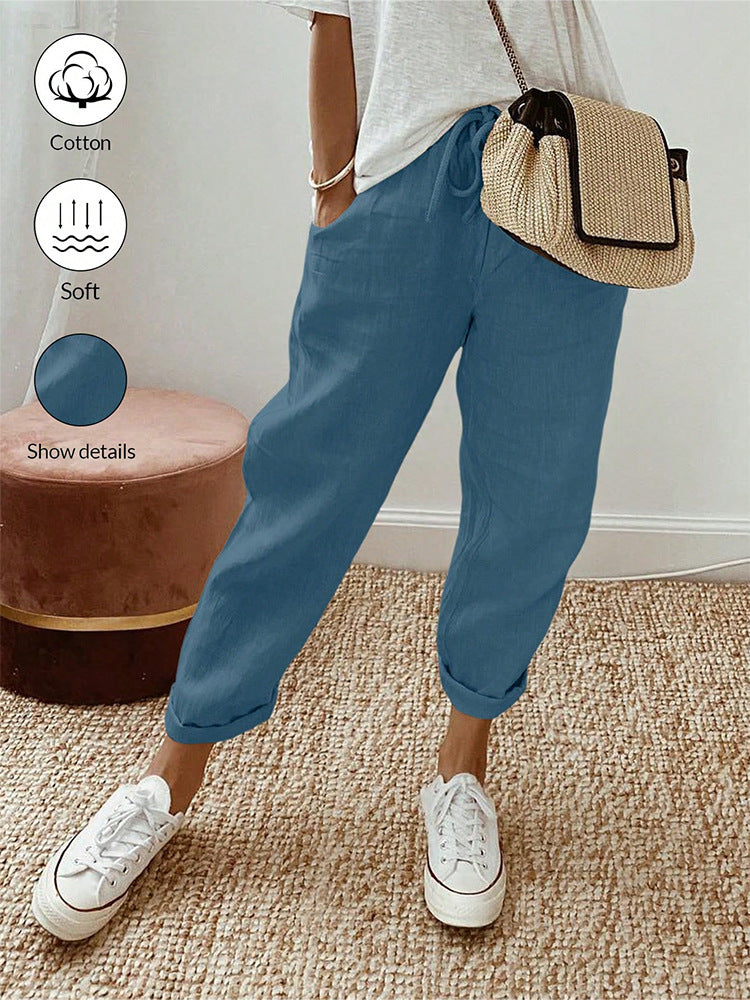 Cotton Linen Casual Trousers