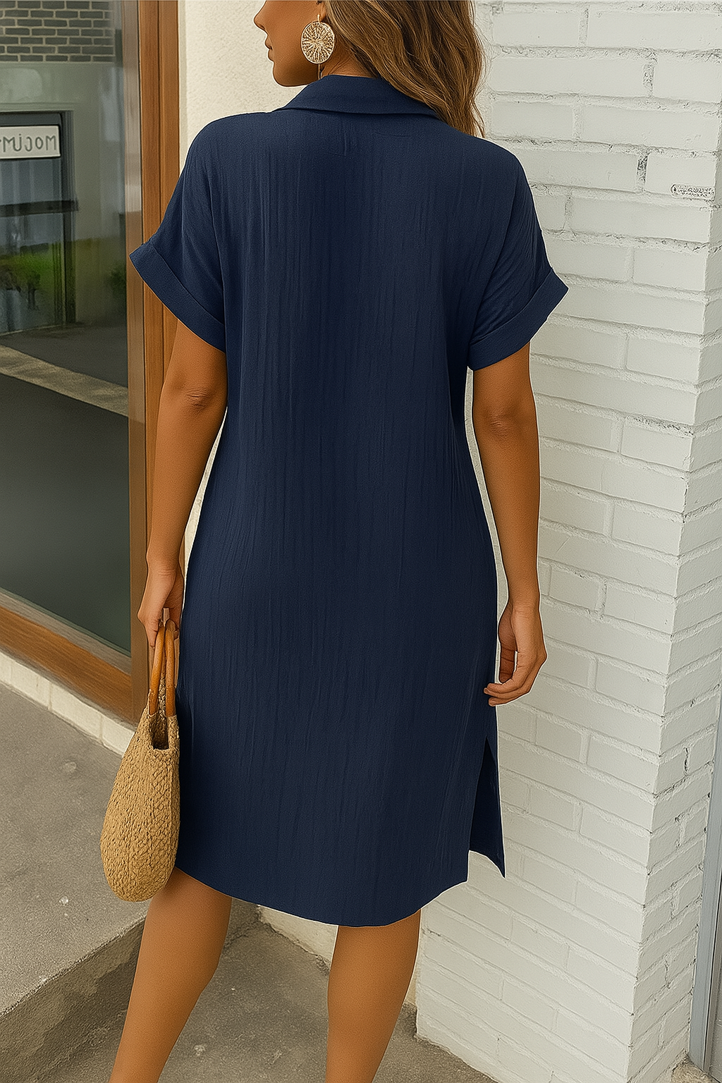 Monaco Button-Front Polo Shirt Dress