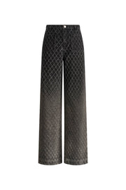 Natalie Gradient Straight Jeans in Crochet Denim Davin Luxe