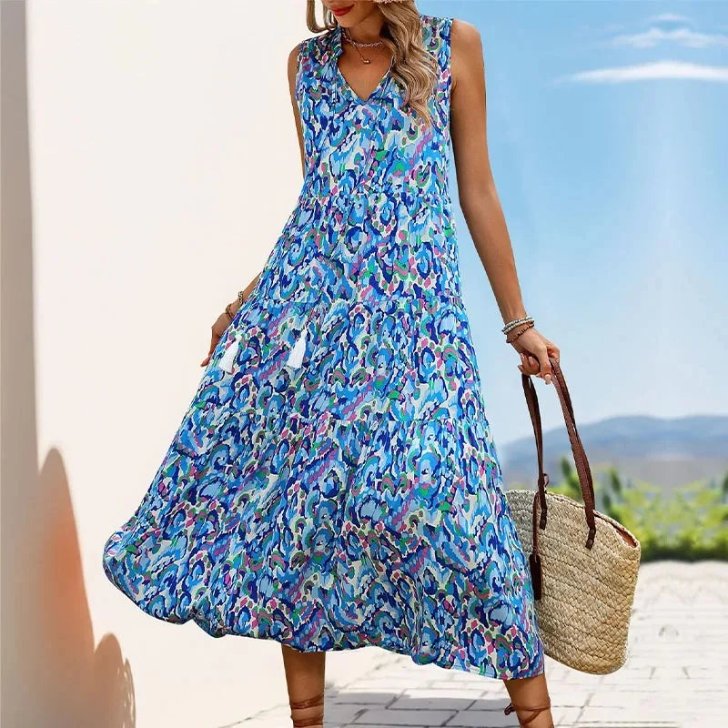 Sunset Mirage Tassel Midi Dress