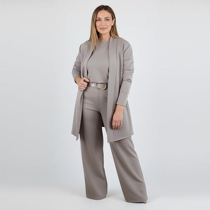 Elegant Three-Piece Knit Co-Ord