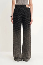Natalie Gradient Straight Jeans in Crochet Denim Davin Luxe